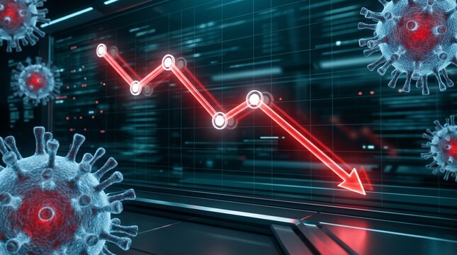 Economic Recession Crisis Diagram Showing Financial Decline During Pandemic