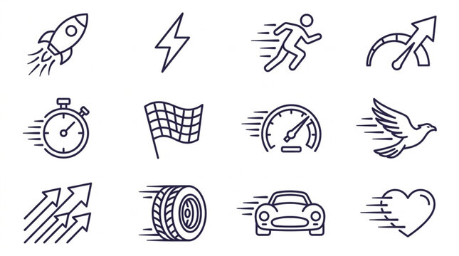 Speed and Motion Icons Set