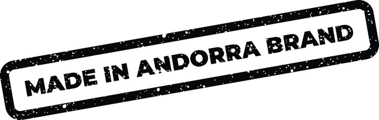 Fototapeta premium Black ink rubber stamp with text made in andorra brand inside a rectangular frame design