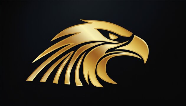 eagle animal logo golden metallic