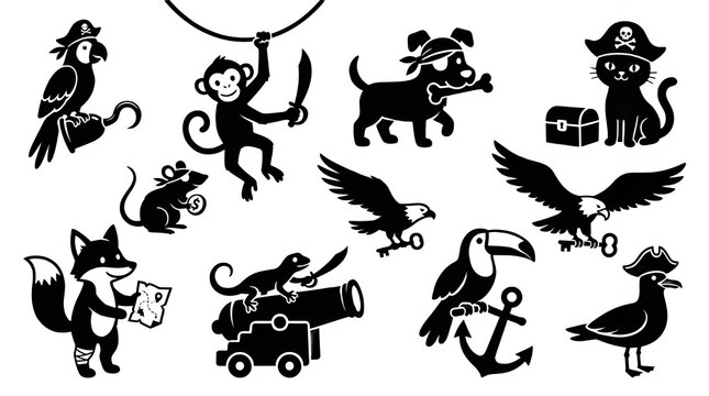 Pirate Pet Icons Set
