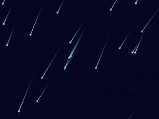 Streaking Meteors Space Cosmic Night Design © iushakovsky