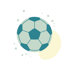 Fototapeta premium Soccer Ball Blue Teal Flat Design Vector Illustration Isolated on White Background