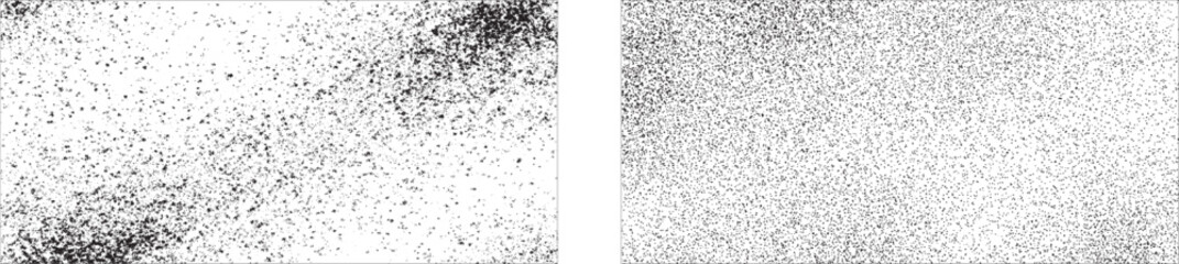 Naklejka premium Dirty grainy and scratches. Set of different distressed black grain texture grain dot white paper noise texture distress effect illustration pattern background