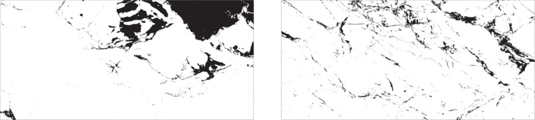 Obraz premium Dirty grainy and scratches. Set of different distressed black grain texture. Vector Black and white cracked wall, old wall, grunge wall paint effect, grungy transparent texture background.
