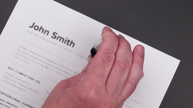 Fake mock CV (curriculum vitae) rejected by HR with You Are Fired stamp. Concept of job search, recruitment process, rejection, employment termination, workplace dismissal and job loss.