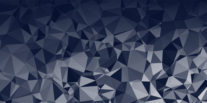Dark blue low poly geometric background with origami triangle pattern vector