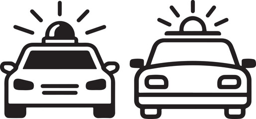 Traffic police patrol car icon with emergency light and road safety concept © MdKhalid