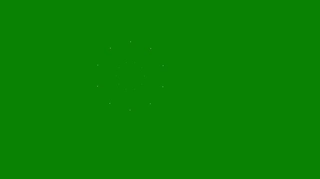 Circle explosion with line shape fireworks blast, firework explosion animation with fast moving glowing lines, ellipse bursting on green screen 4k video.Fast movement of modern fireworks