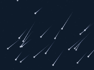 Bright Meteor Streaks Space Astronomy Background © iushakovsky