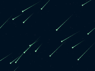 Streaking Meteors Space Cosmic Night Design © iushakovsky