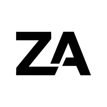 Minimal ZA logo with bold simplicity and strong modern visual identity Vector illustration