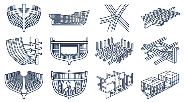 Historical Shipbuilding and Architectural Roof Truss Designs