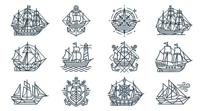 Historical Naval Ship Emblems and Flags Collection