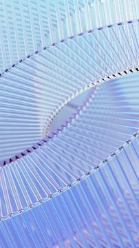 Abstract glass structure on a white background, vertical 4k seamless loop 3d animation