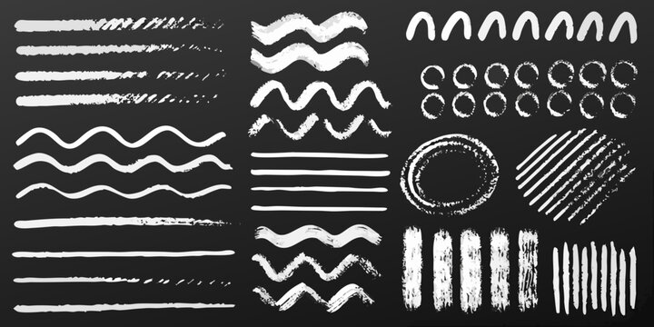 White Chalk Strokes And Lines A Collection Of Textured Brushmarks