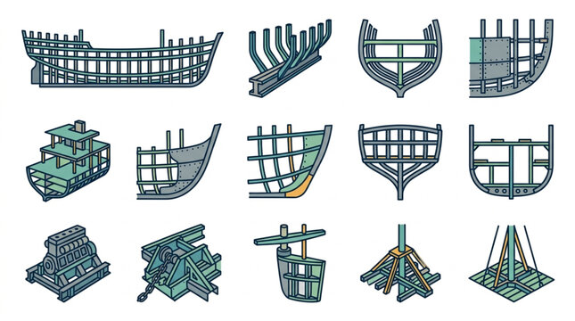 Various Structural Framework and Shipbuilding Models