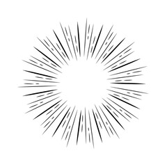 Fototapeta premium burst effect with dynamic black radial lines on a light background. Energetic explosion frame illustration perfect for pop art, manga, action scenes, speech bubbles, advertising, posters, comic books,