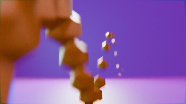 animated 3d icospheres on a pink background