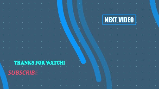 Vibrant blue social media channel outro template - modern corporate end slate with next video suggestion box and click call to action grid loop. 4k