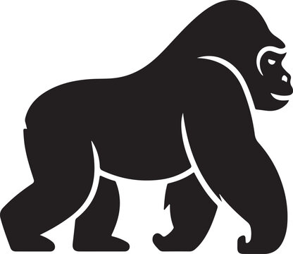 Black gorilla silhouette icon walking