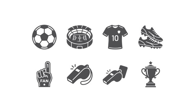 Football match championship attributes and soccer tournament equipment