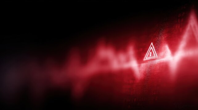 economic warning concept volatile stock market graph with alert symbols