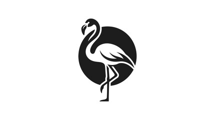 Obraz premium Minimalist Flamingo Vector Logo