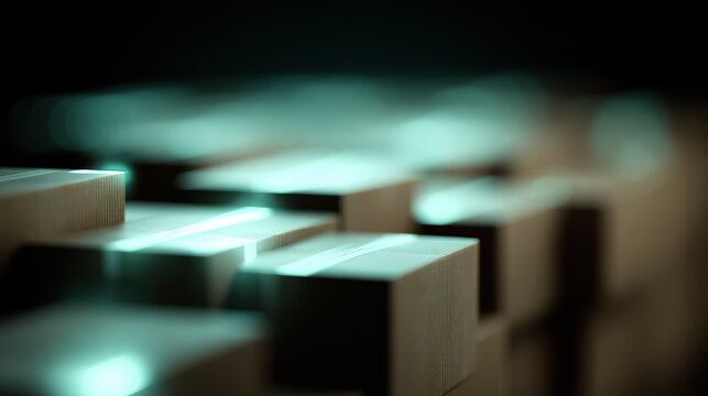 pallet of cardboard boxes with glowing digital tracking system inventory management concept
