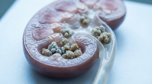 Renal calculus affliction: kidney stone, internal problem, create discomfort, body health, mineral deposit, crystal form, severe pain, medical issue, urinary tract, develop condition, human anatomy.