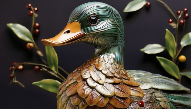 figurine de canard coration thematique de la created with generative ai