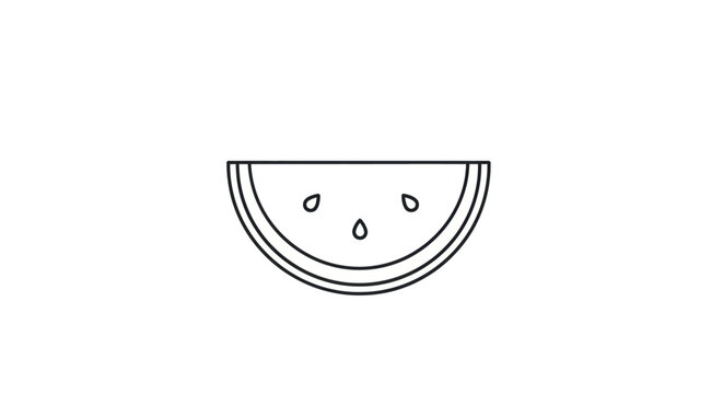 Watermelon Slice Outline Vector Illustration