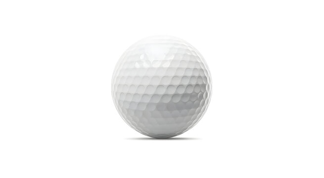 Classic white golf ball isolated on white background