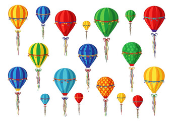 Collection of colorful hot air balloons. © Gerry