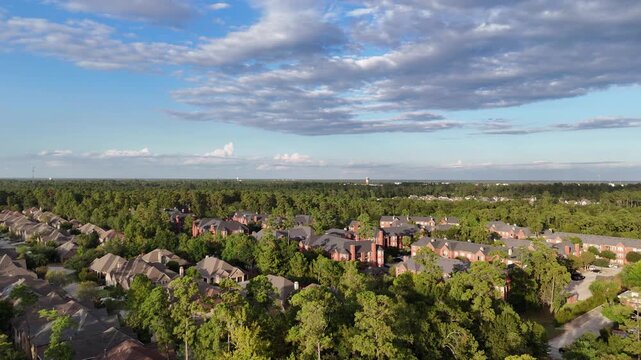 Aerial view of residential area with apartments in Houston,Texas