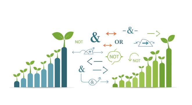 Growth Chart Infographic with Boolean Logic Operators