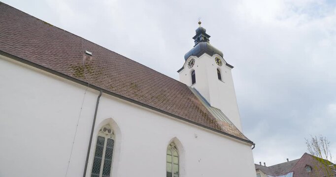 Baroque Church Facade with Gothic Windows, Lunz am See, Austria