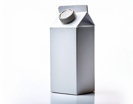tall blank milk carton packaging isolated on white background