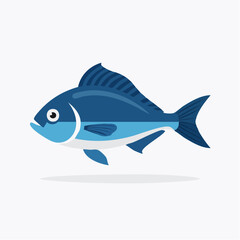 Obraz premium Stylized Blue Fish Illustration