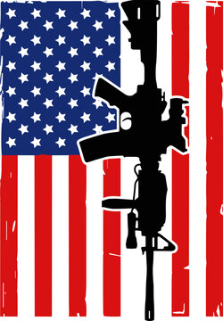 American Flag AR-15 Silhouette svg, 2nd Amendment Patriotic Gun svg