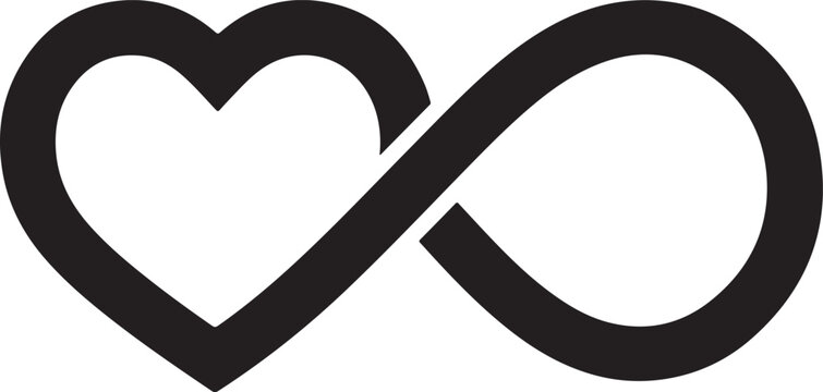 Infinity Heart Bond mark Crest Vector Eternal Unity Connection Romance Design