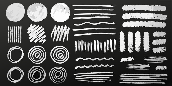White Chalk Strokes And Spirals A Collection Of Textured Brushmarks