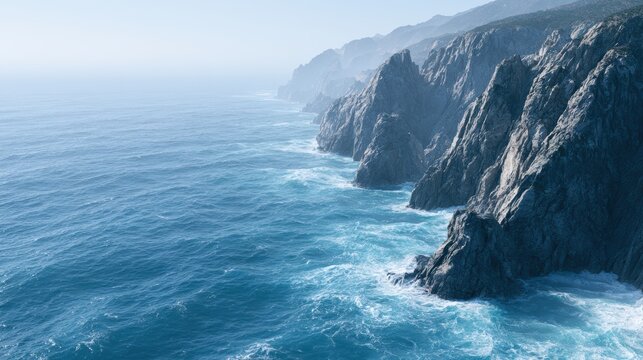 coastal cliff ocean view, cinematic travel scenery