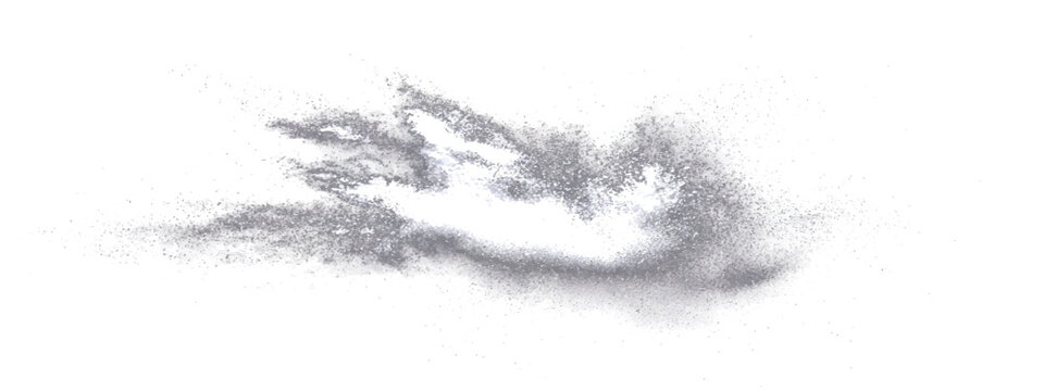 Explosive particle burst effect, abstract concept of energy dissemination, chaotic fragmentation, and dynamic motion.