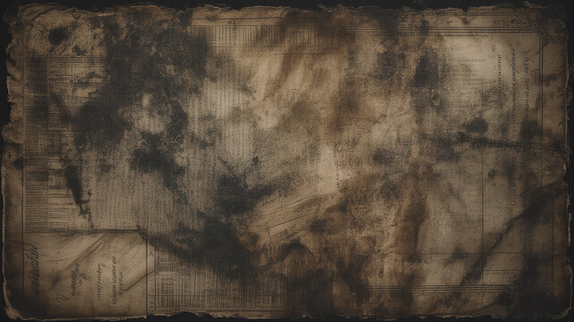 Vintage distressed paper texture with dark stained edges distressed parchment background paperwork historical document weathered crinkled