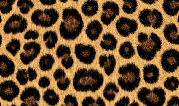 Leopard print animal fur texture seamless background for design projects.