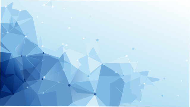 Blue geometric pattern with connected nodes and lines against a gradient background a digital design element abstract polygon polyglot connections vector