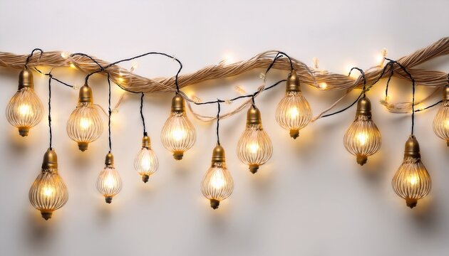 fairy light string with white background