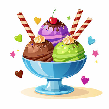 Gemischtes Eis mit Schokolade