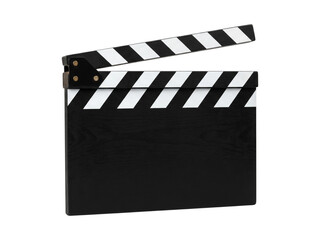 Black movie clapperboard with white stripes on top Cutout PNG © Fanni Art